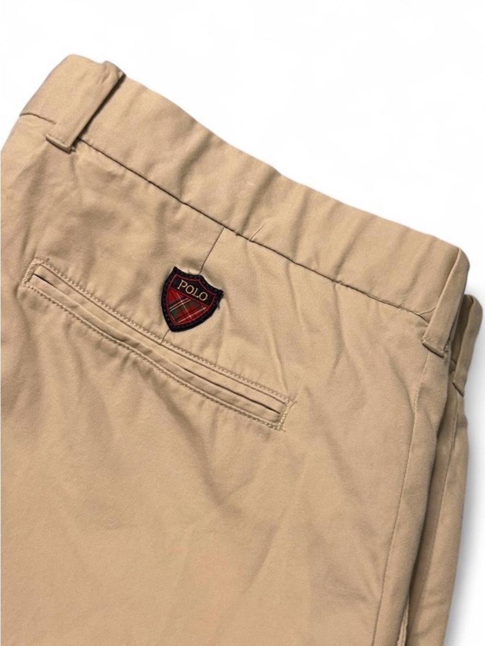 Ralph Lauren Polo Tan Chino Pants with Tartan Crest
